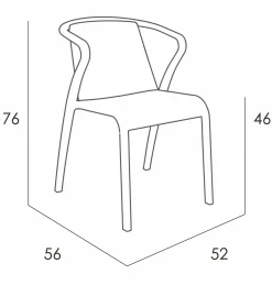 EZPELETA Lot de 2 Fauteuils Empilables Fado - Rouge brique