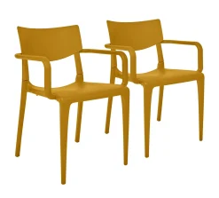 EZPELETA Lot de 2 Fauteuils Empilables Town - Moutarde