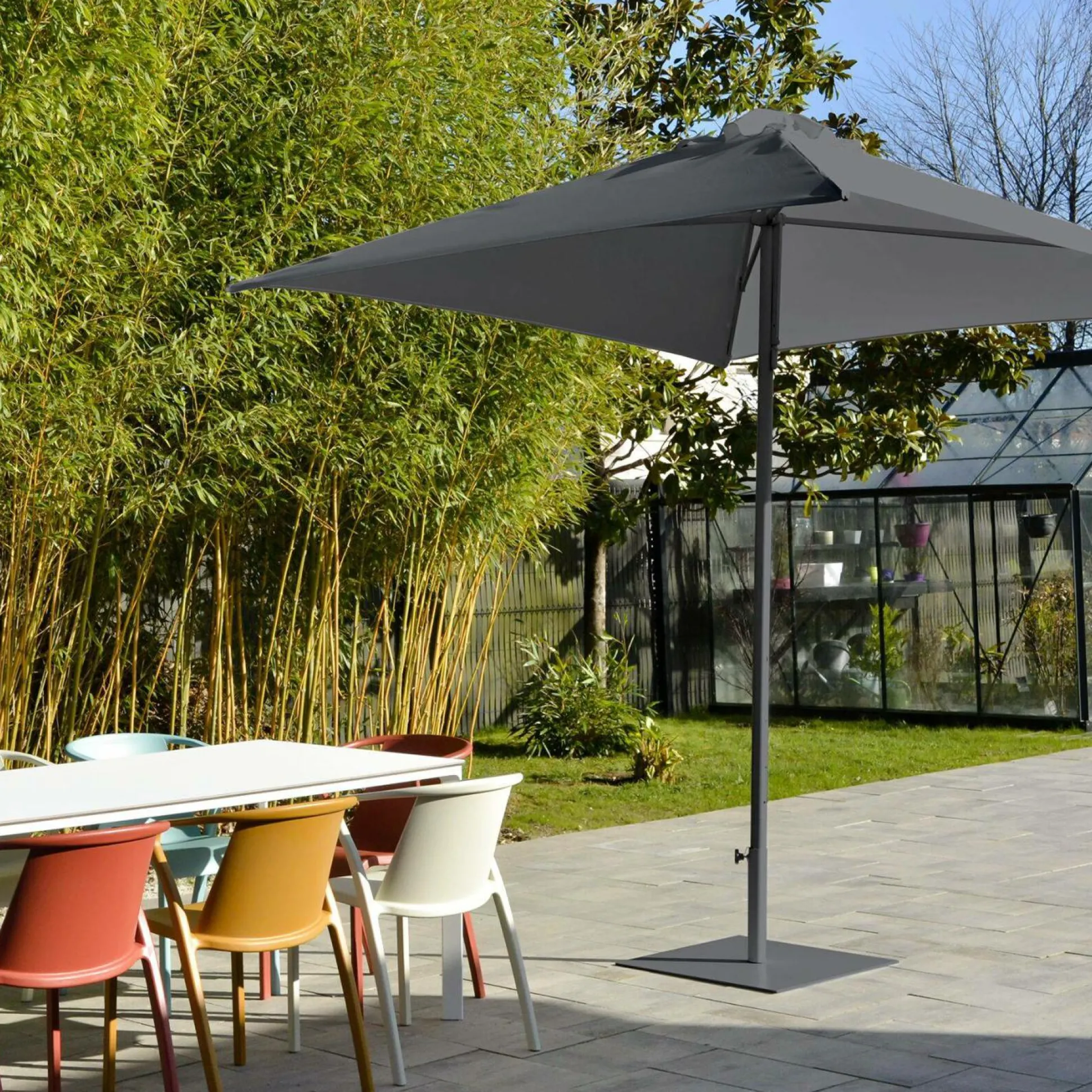 EZPELETA Parasol 250 x 250 cm Eolo en Aluminium - Gris Anthracite