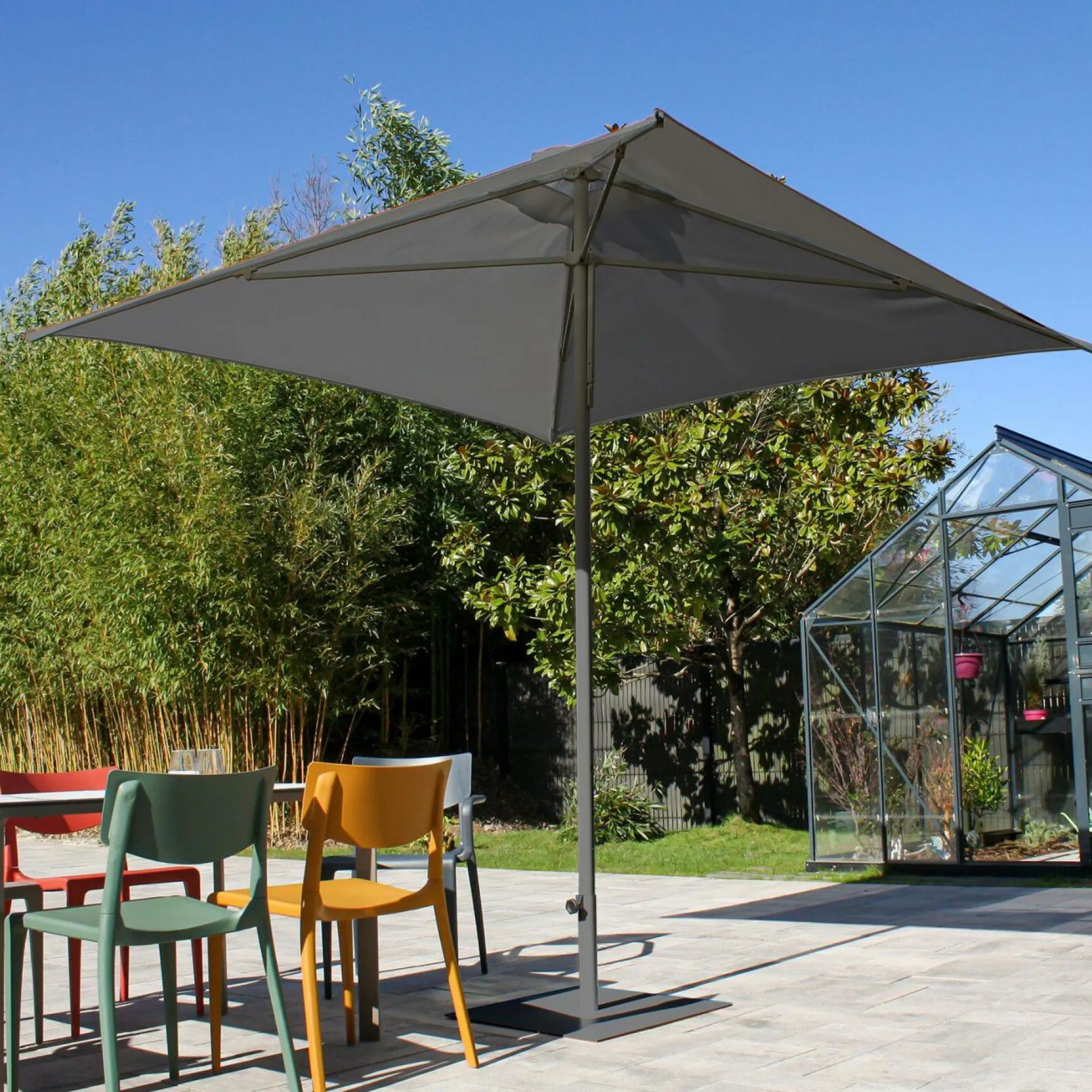 EZPELETA Parasol 250 x 250 cm Eolo en Aluminium - Gris Anthracite