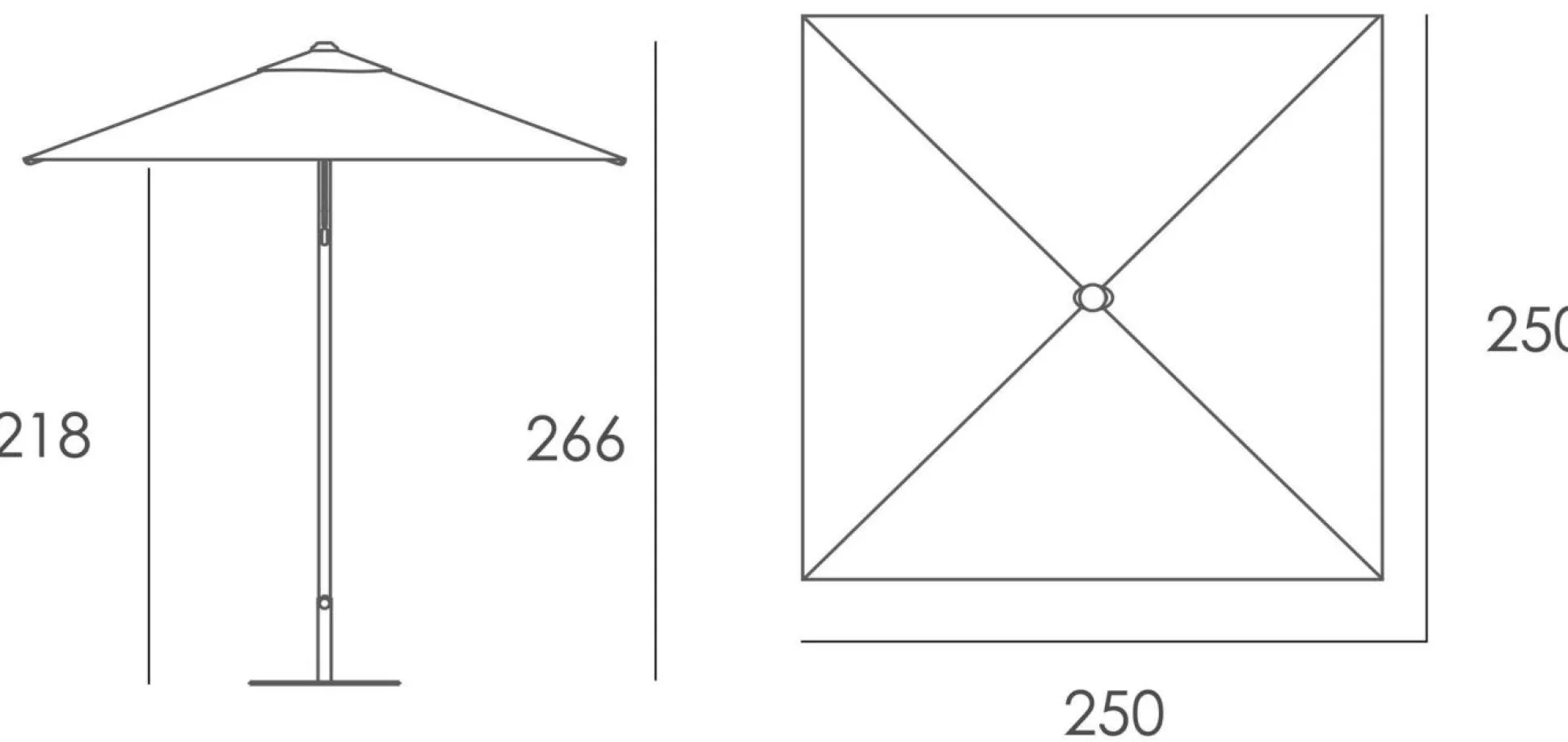 EZPELETA Parasol 250 x 250 cm Eolo en Aluminium - Gris Anthracite
