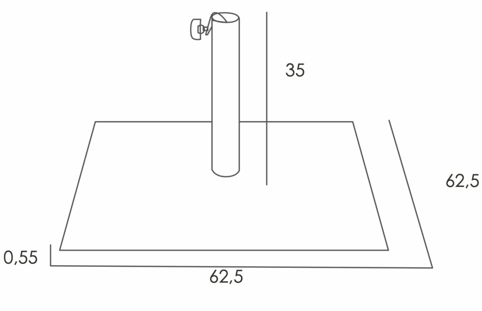 EZPELETA Pied de Parasol pour Parasol Eolo Flat EZPELETA - Gris Anthracite