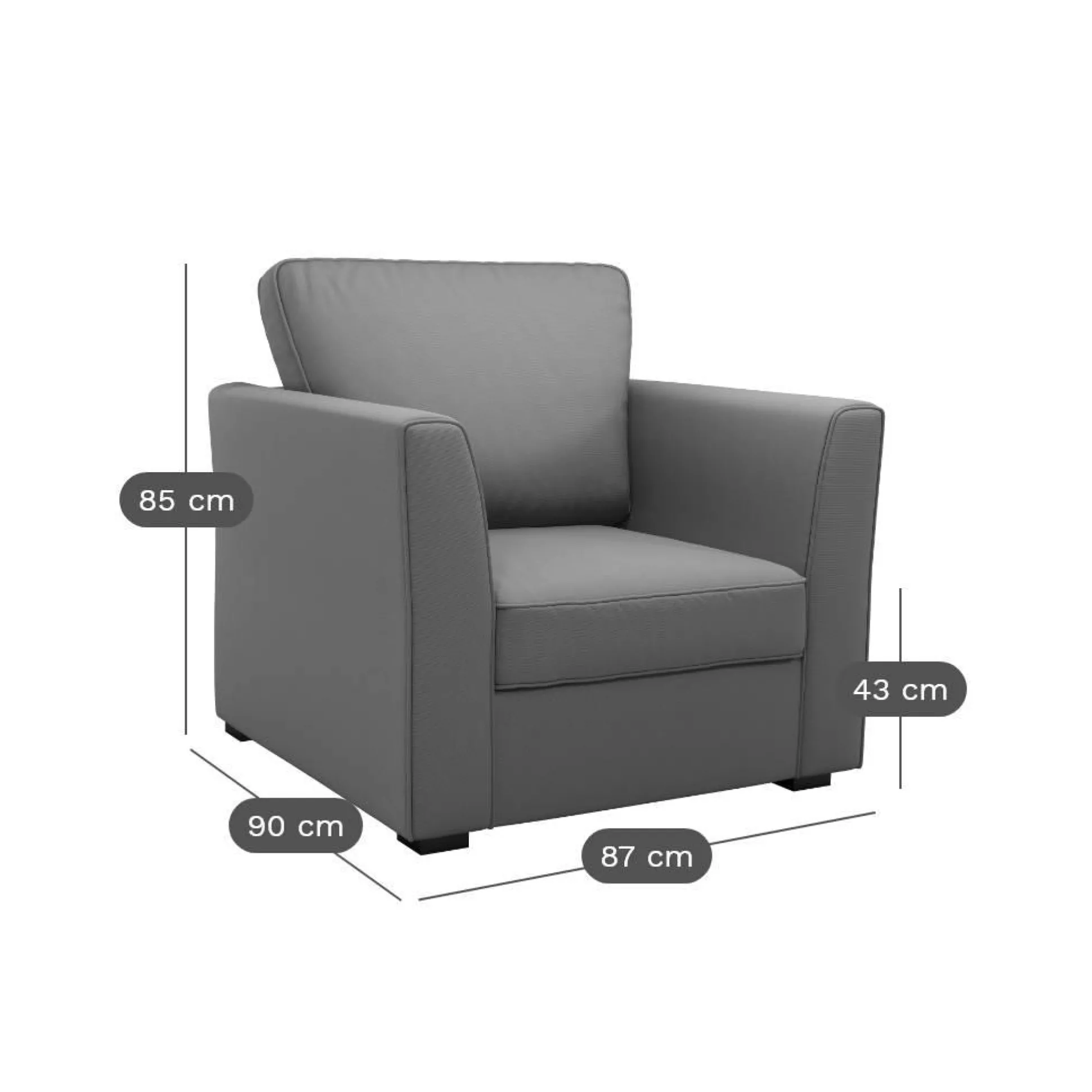 Fauteuil tissu déhoussable Marbella - Vert Forêt