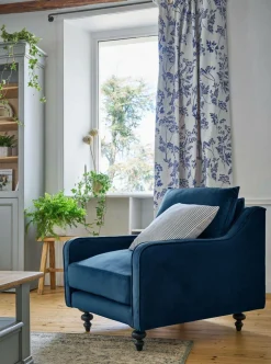 Fauteuil velours Orso - Bleu