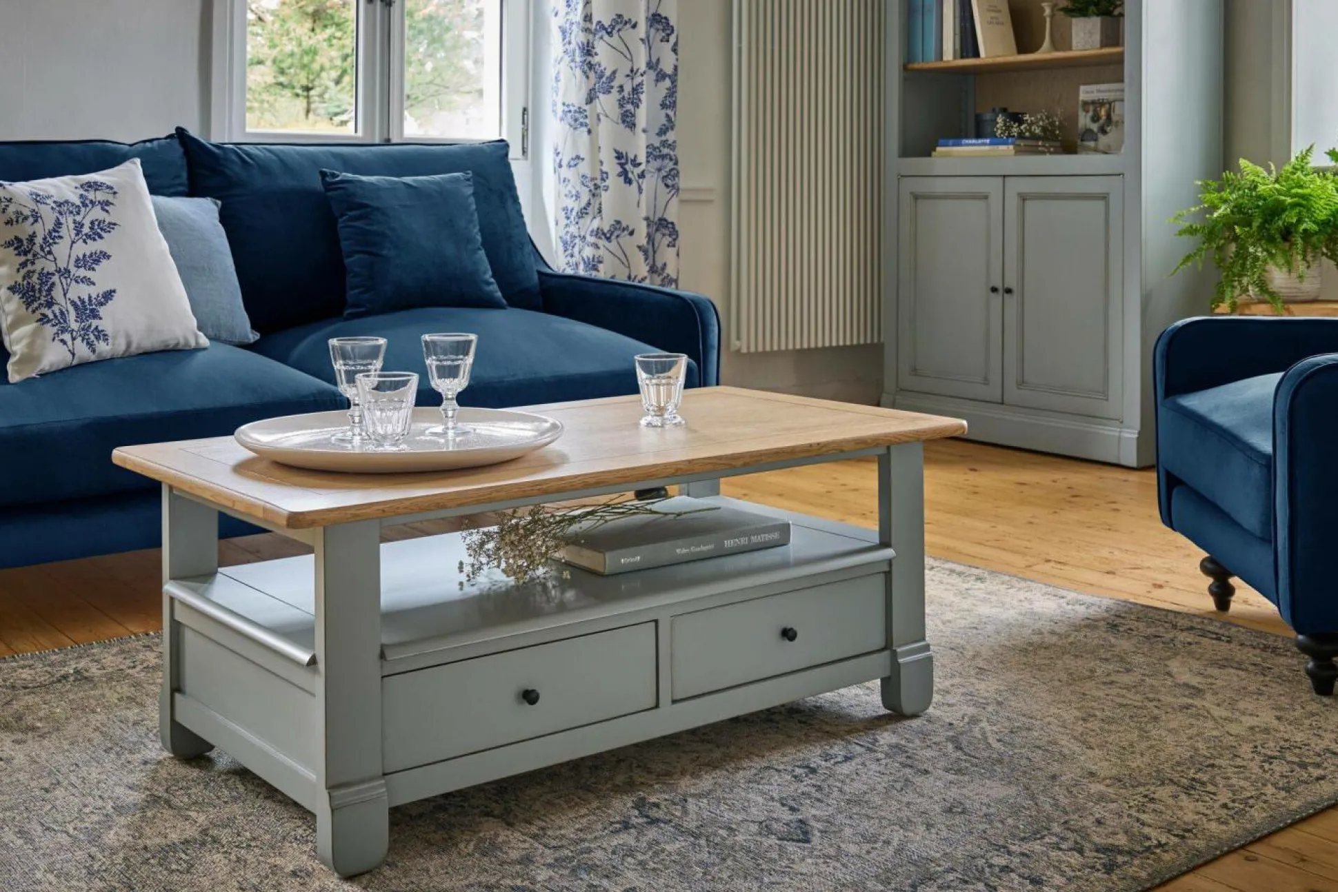 Fauteuil velours Orso - Bleu