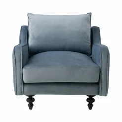 Fauteuil velours Orso - Bleu gris