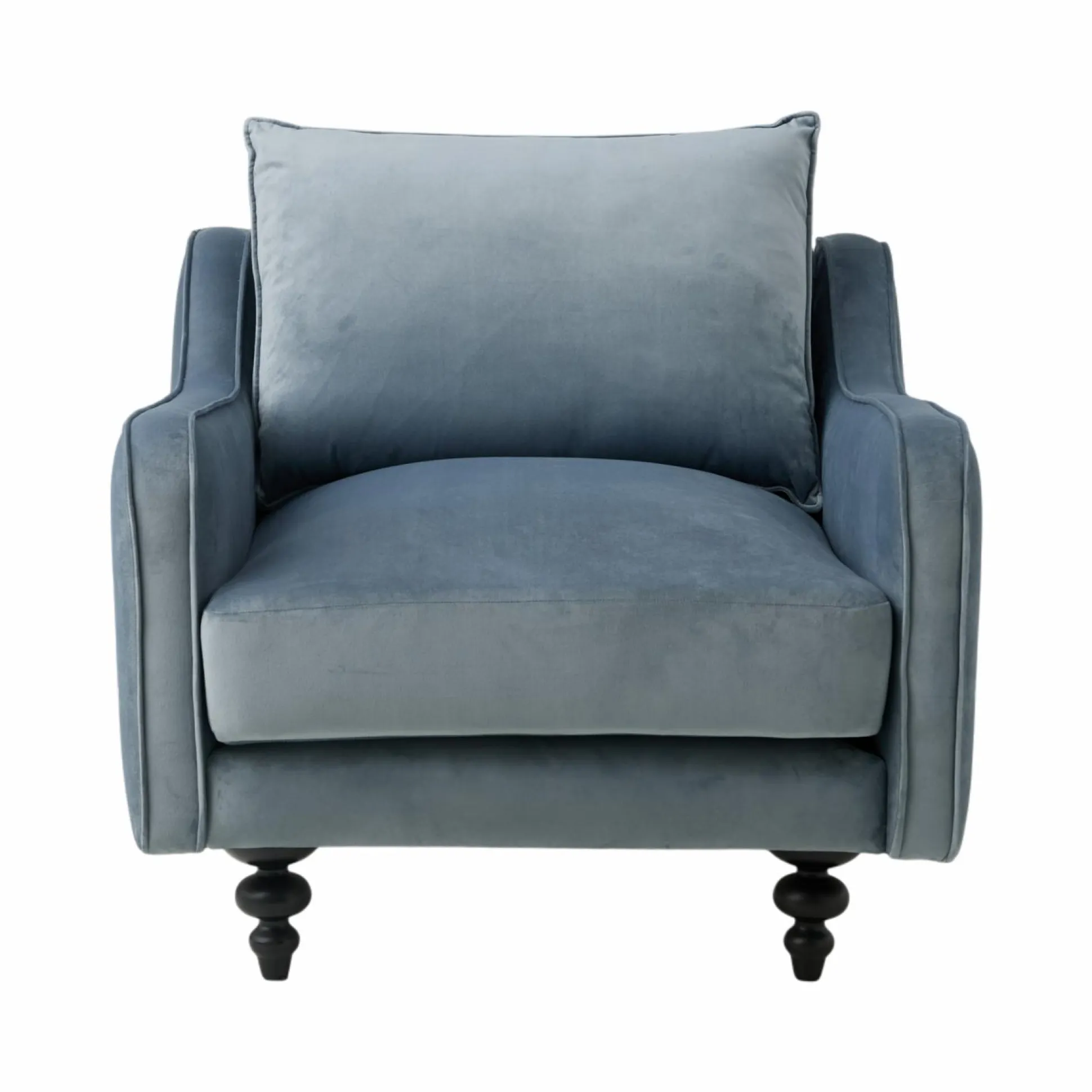 Fauteuil velours Orso - Bleu gris