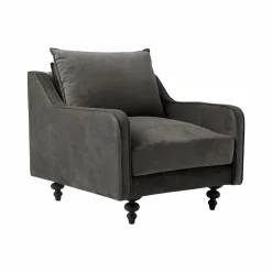 Fauteuil velours Orso - Gris Clair