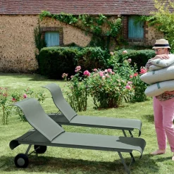 FERMOB Bain de Soleil Pliant Dune en Acier - Cactus