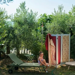 FERMOB Bain de Soleil Pliant Dune en Acier - Piment