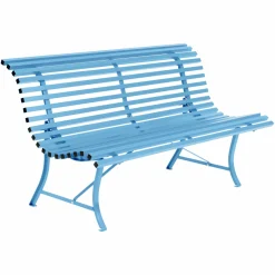 FERMOB Banc 3 Places 150 cm Louisiane en Acier - Bleu Maya