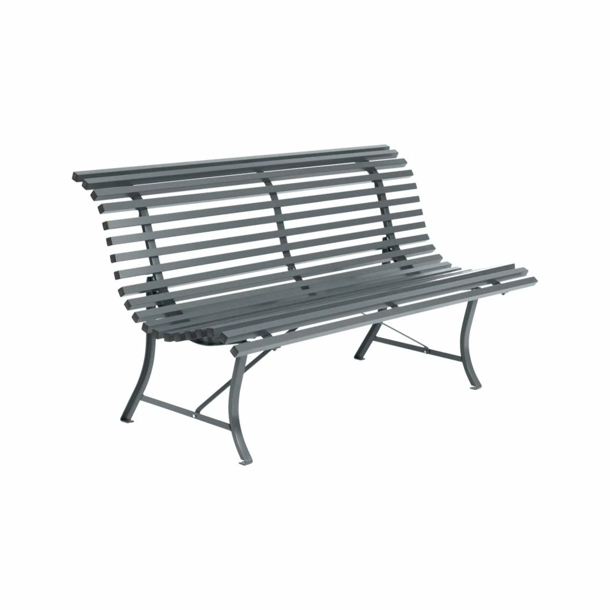 FERMOB Banc 3 Places 150 cm Louisiane en Acier - Gris Orage