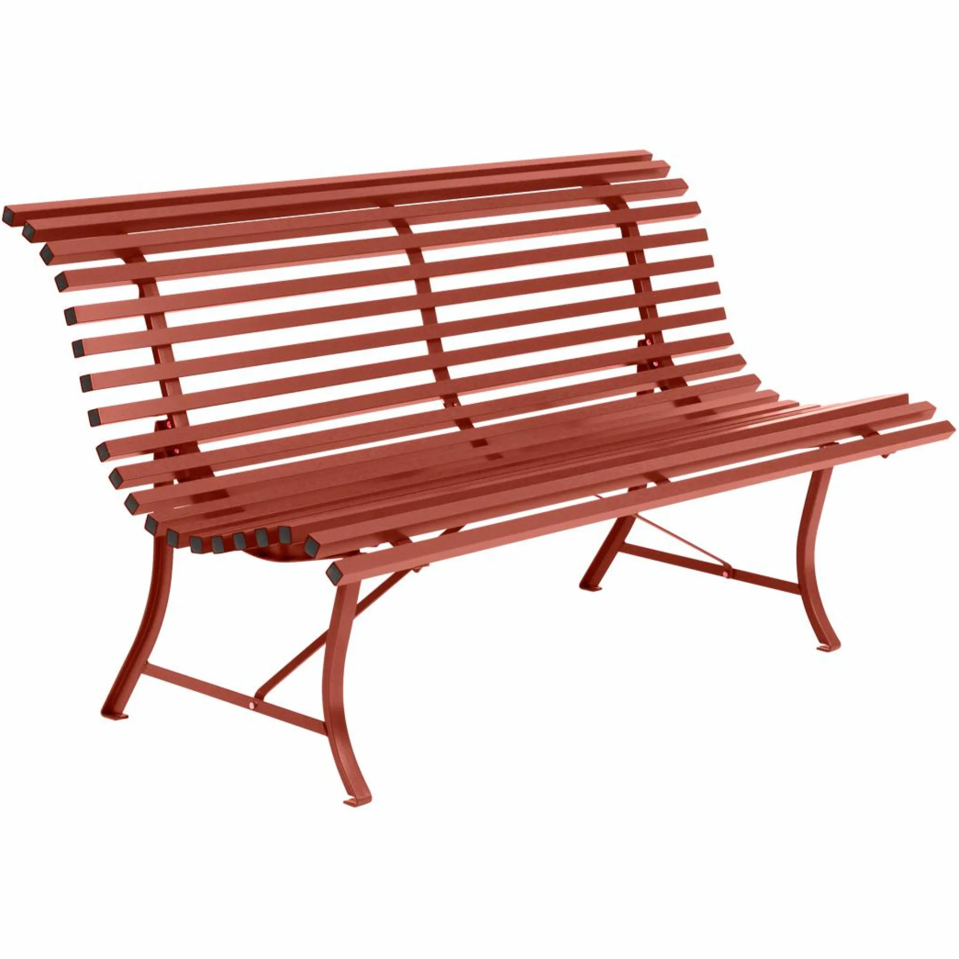 FERMOB Banc 3 Places 150 cm Louisiane en Acier - Ocre Rouge