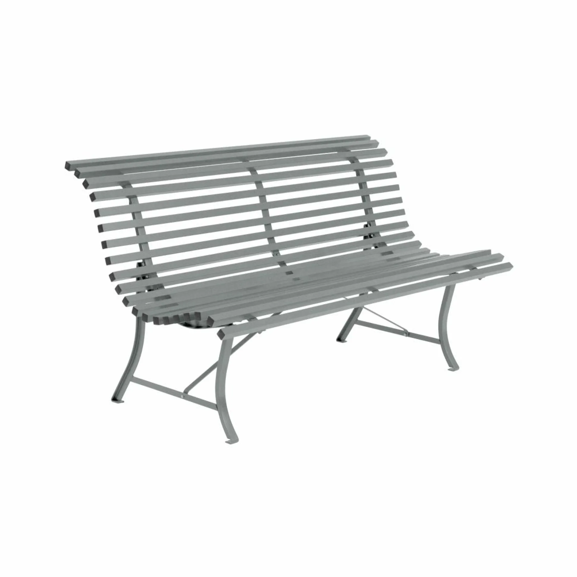 FERMOB Banc 3 Places 150 cm Louisiane en Acier - Gris Lapili