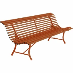 FERMOB Banc 3 Places 150 cm Louisiane en Acier - Orange Confite