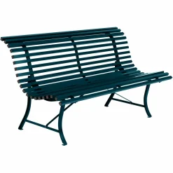 FERMOB Banc 3 Places 150 cm Louisiane en Acier - Bleu Acapulco