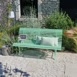 FERMOB Banc 3 Places 150 cm Louisiane en Acier - Menthe Glaciale