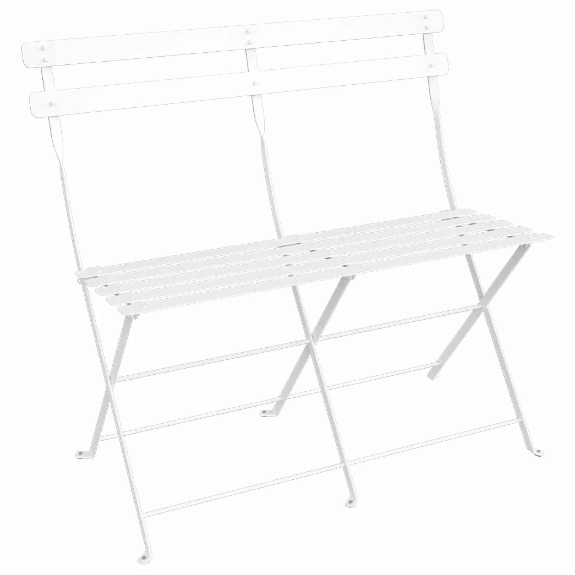 FERMOB Banquette Pliante 2 Places Bistro en Acier - Blanc