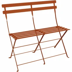 FERMOB Banquette Pliante 2 Places Bistro en Acier - Orange Confite