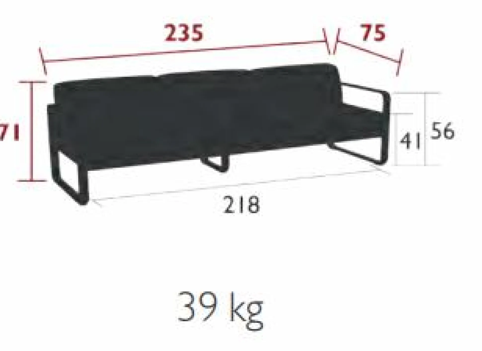 FERMOB Canapé 3 Places Bellevie Gris Flanelle en Aluminium - Réglisse