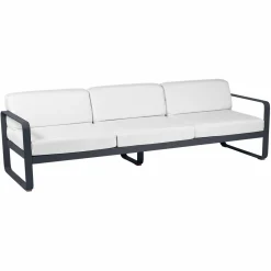 FERMOB Canapé 3 Places Bellevie Blanc Grisé en Aluminium - Carbone