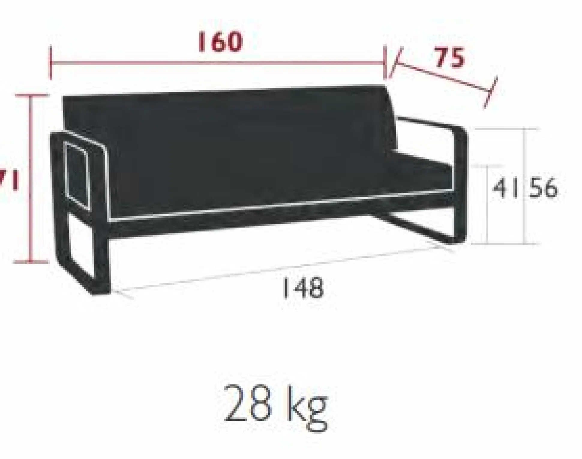 FERMOB Canapé 2 Places Bellevie Blanc Grisé en Aluminium - Romarin