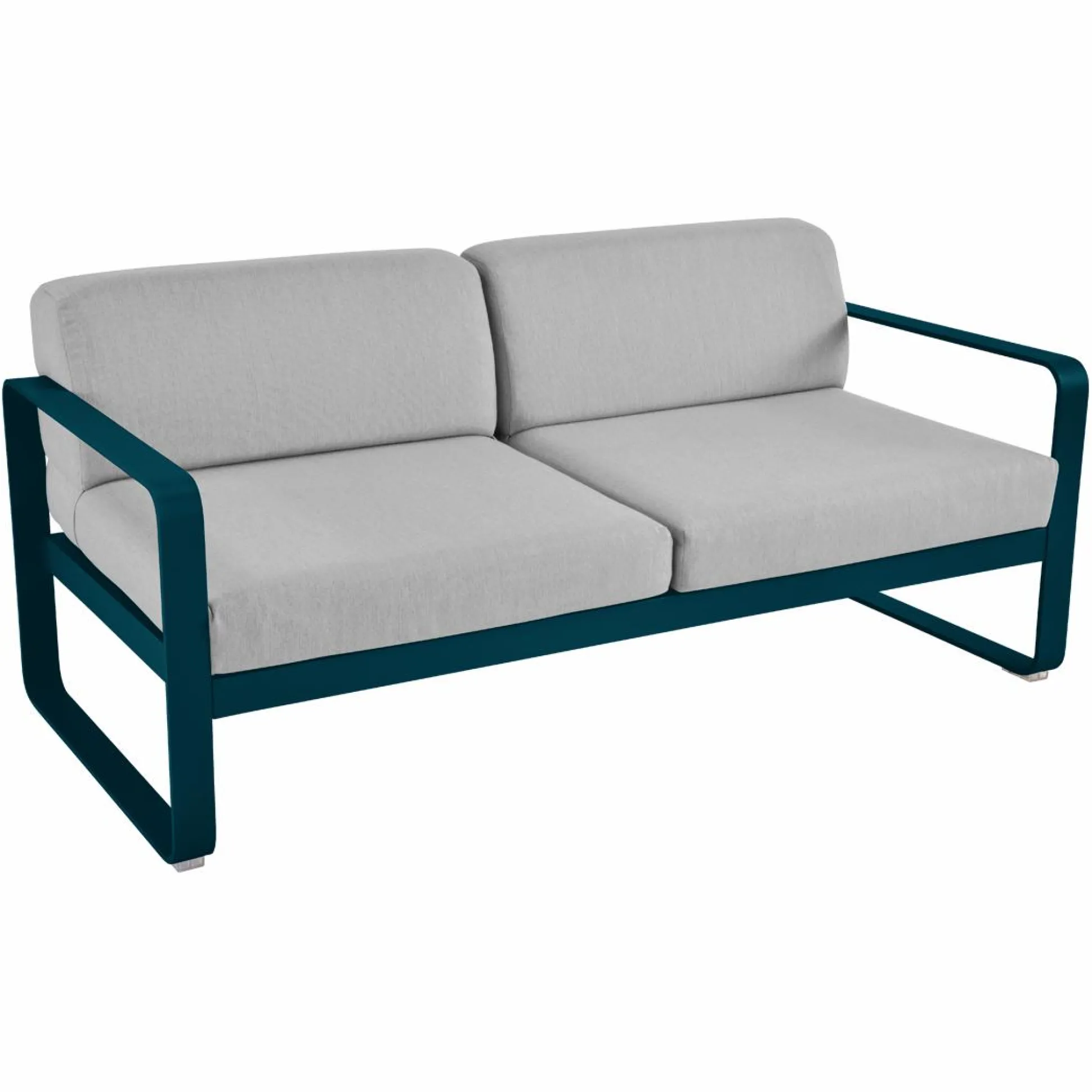 FERMOB Canapé 2 Places Bellevie Gris Flanelle en Aluminium - Bleu Acapulco