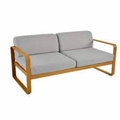 FERMOB Canapé 2 Places Bellevie Gris Flanelle en Aluminium - Pain d'épice