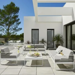 FERMOB Canapé 3 Places Bellevie Gris Flanelle en Aluminium - Romarin