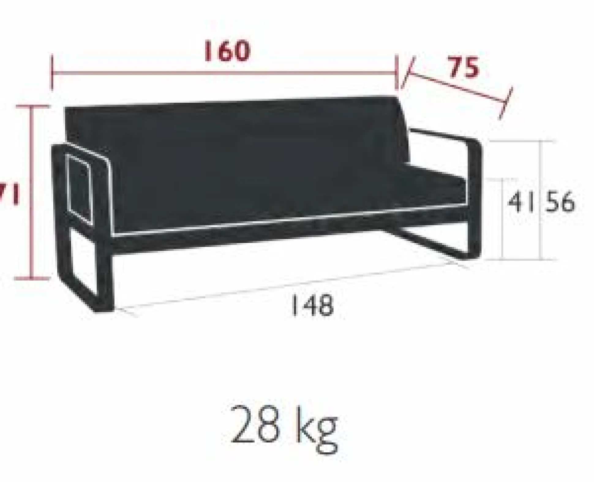 FERMOB Canapé 2 Places Bellevie Gris Flanelle en Aluminium - Cèdre