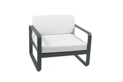FERMOB Fauteuil Bellevie Blanc Grisé en Aluminium - Carbone