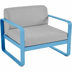 FERMOB Fauteuil Bellevie Gris Flanelle en Aluminium - Bleu Maya