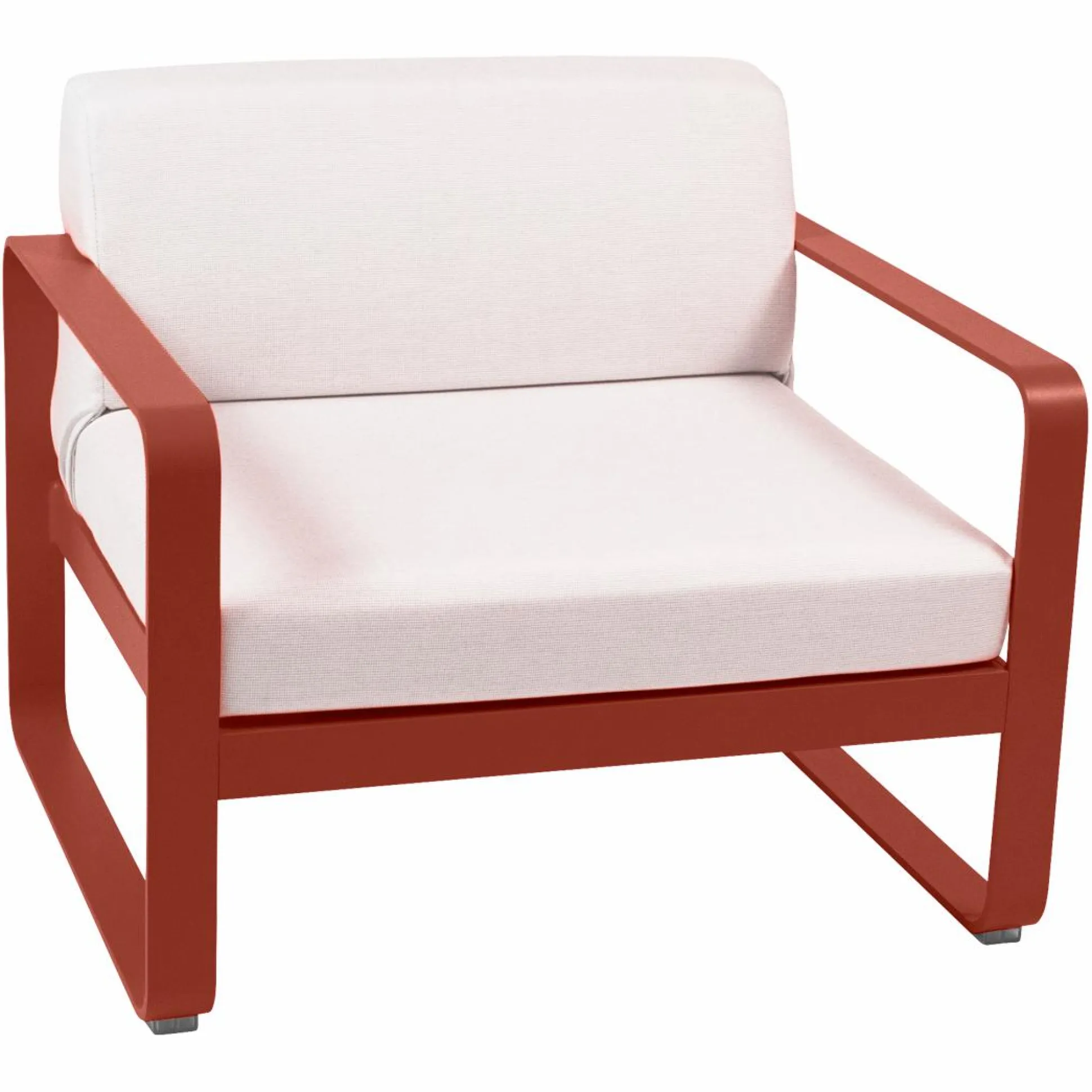 FERMOB Fauteuil Bellevie Blanc Grisé en Aluminium - Ocre Rouge