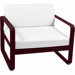 FERMOB Fauteuil Bellevie Blanc Grisé en Aluminium - Cerise Noire