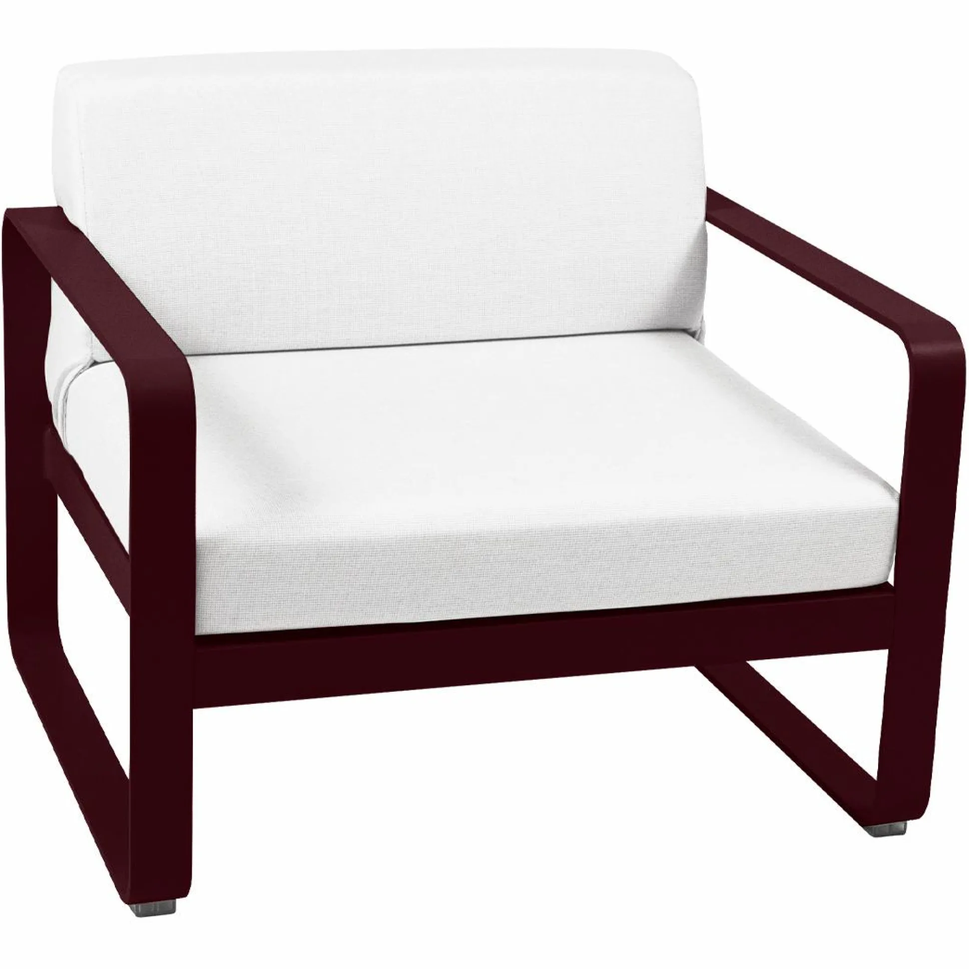 FERMOB Fauteuil Bellevie Blanc Grisé en Aluminium - Cerise Noire