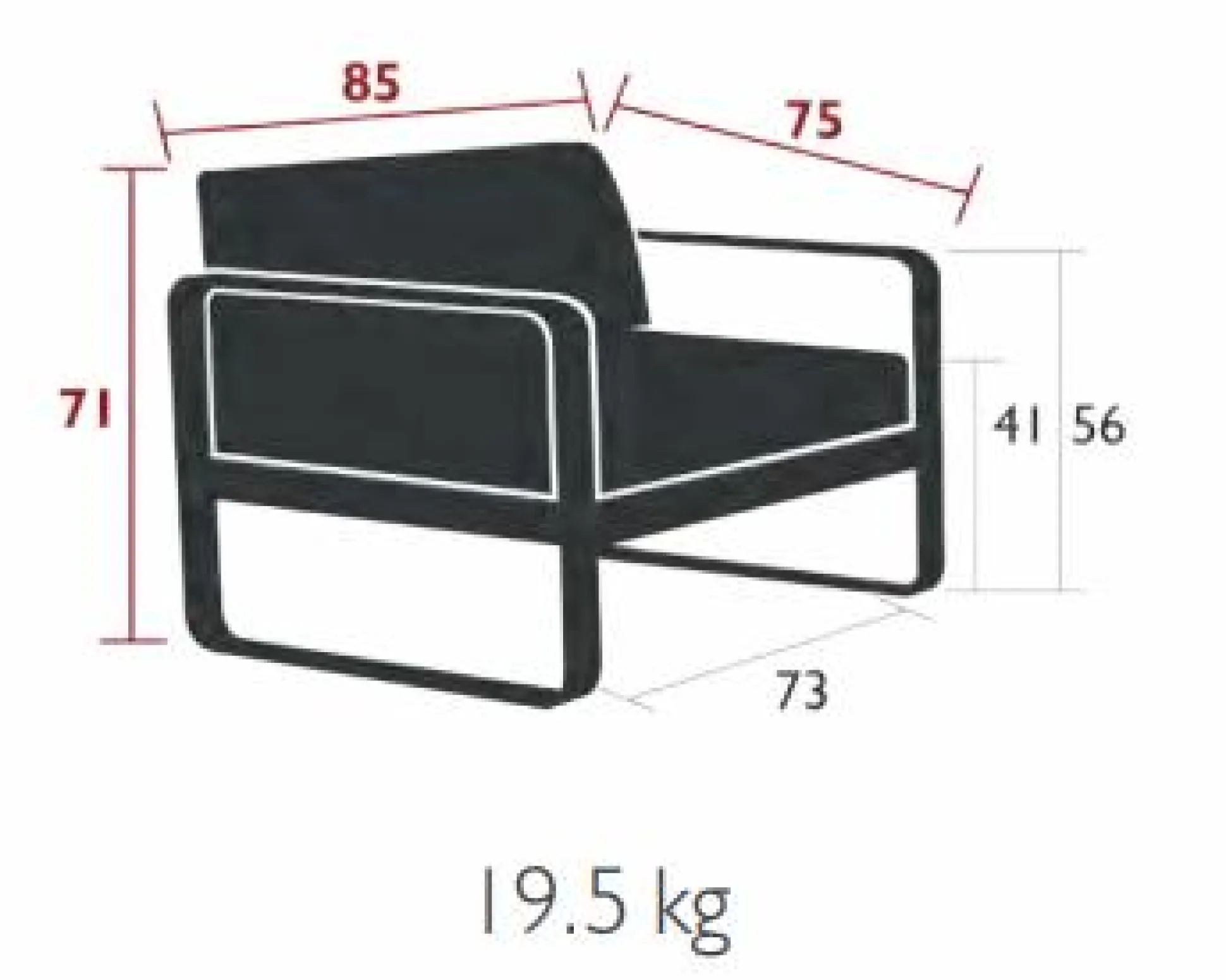 FERMOB Fauteuil Bellevie Gris Flanelle en Aluminium - Réglisse