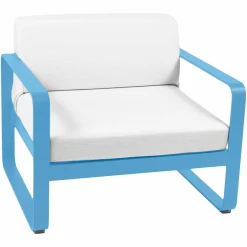 FERMOB Fauteuil Bellevie Blanc Grisé en Aluminium - Bleu Maya