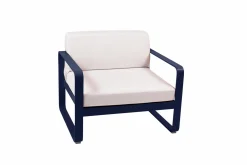 FERMOB Fauteuil Bellevie Blanc Grisé en Aluminium - Bleu Abysse