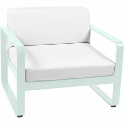 FERMOB Fauteuil Bellevie Blanc Grisé en Aluminium - Menthe Glaciale
