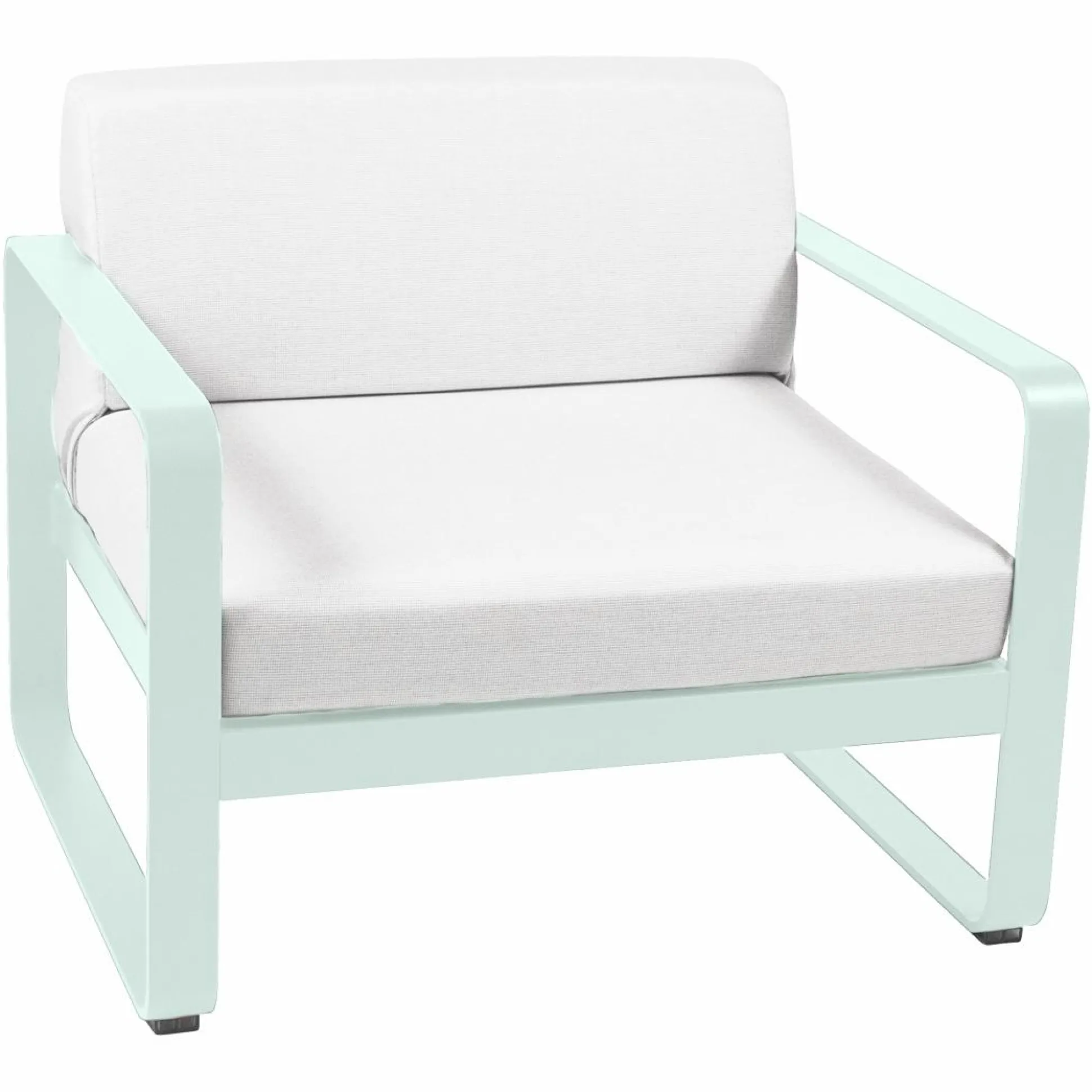 FERMOB Fauteuil Bellevie Blanc Grisé en Aluminium - Menthe Glaciale