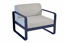 FERMOB Fauteuil Bellevie Gris Flanelle en Aluminium - Bleu Abysse