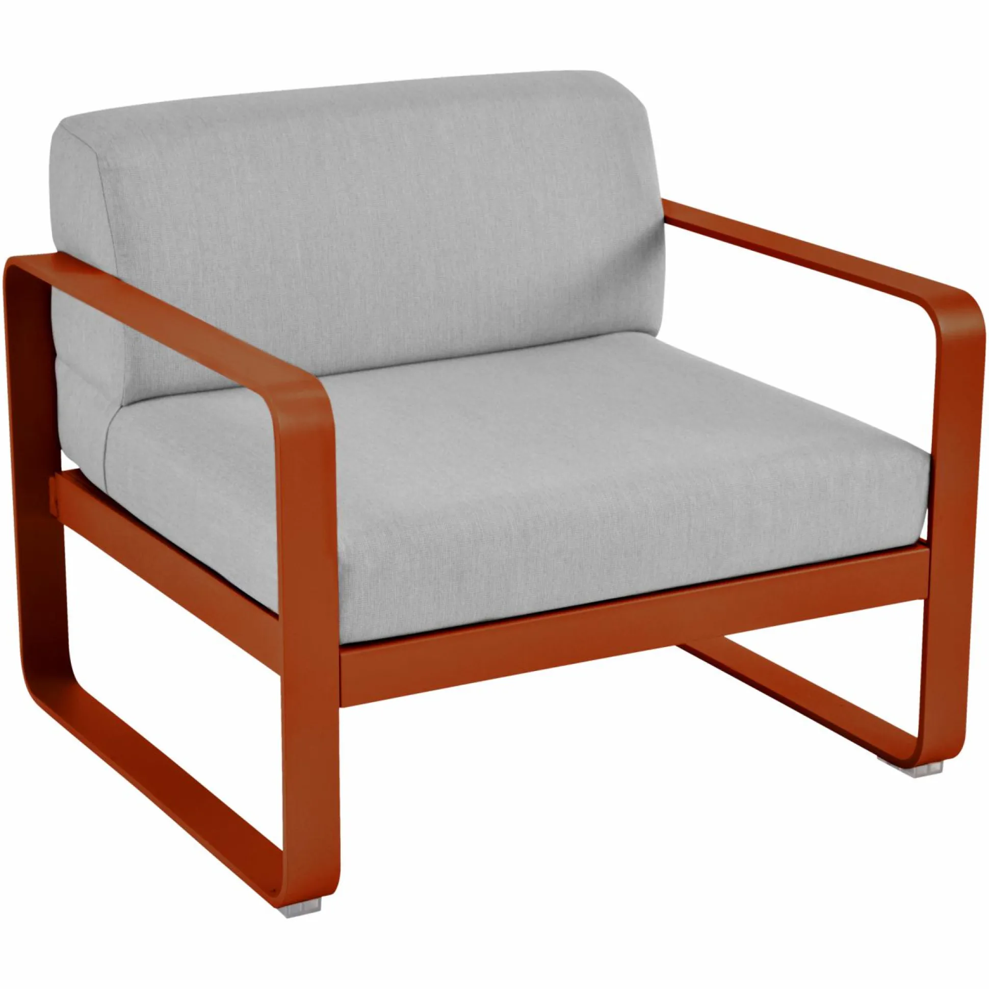 FERMOB Fauteuil Bellevie Gris Flanelle en Aluminium - Orange Confite