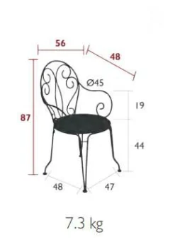 FERMOB Lot de 2 Fauteuils Empilables Montmartre en Acier - Bleu Abysse