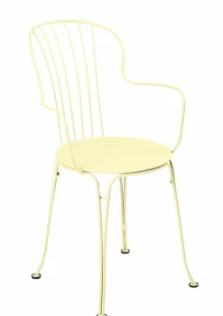 FERMOB Lot de 2 Fauteuils Empilables Opéra+ en Acier - Citron Givré