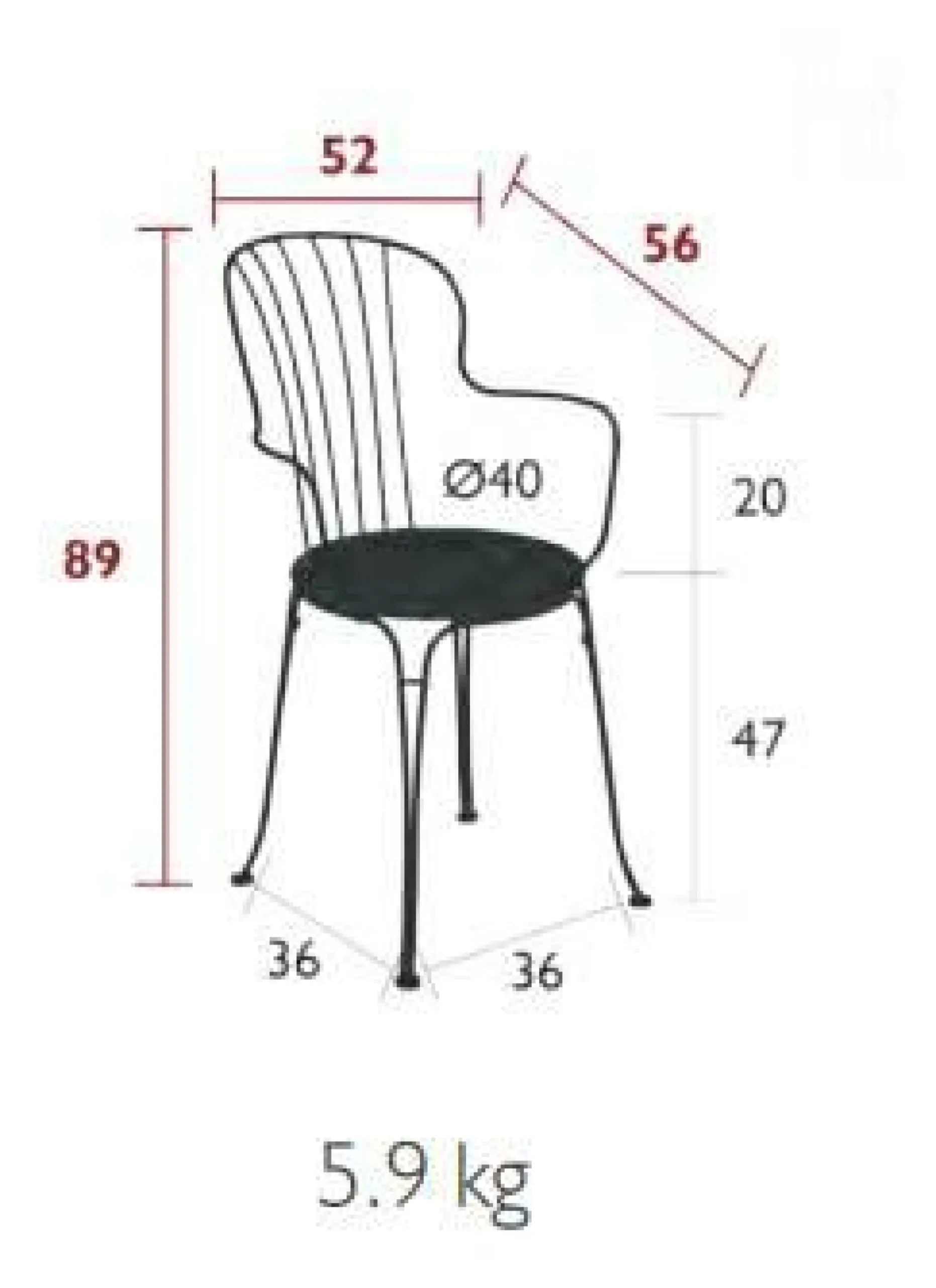 FERMOB Lot de 2 Fauteuils Empilables Opéra+ en Acier - Pesto