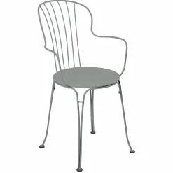 FERMOB Lot de 2 Fauteuils Empilables Opéra+ en Acier - Gris Lapili