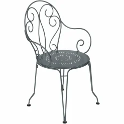 FERMOB Lot de 2 Fauteuils Empilables Montmartre en Acier - Gris Orage