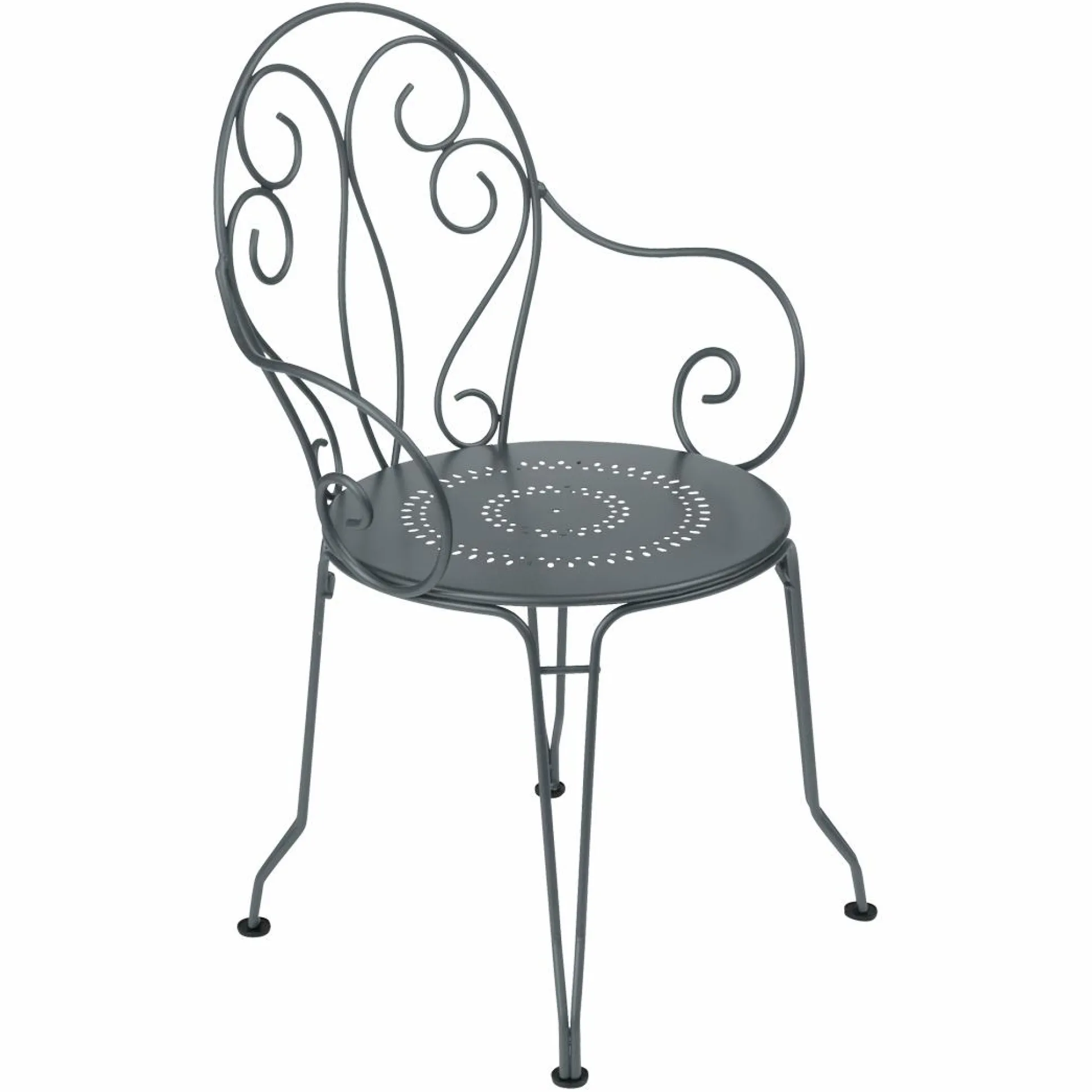 FERMOB Lot de 2 Fauteuils Empilables Montmartre en Acier - Gris Orage