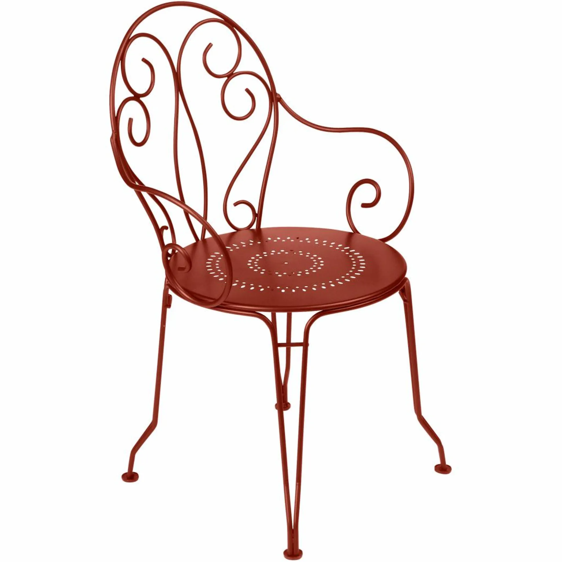FERMOB Lot de 2 Fauteuils Empilables Montmartre en Acier - Ocre Rouge