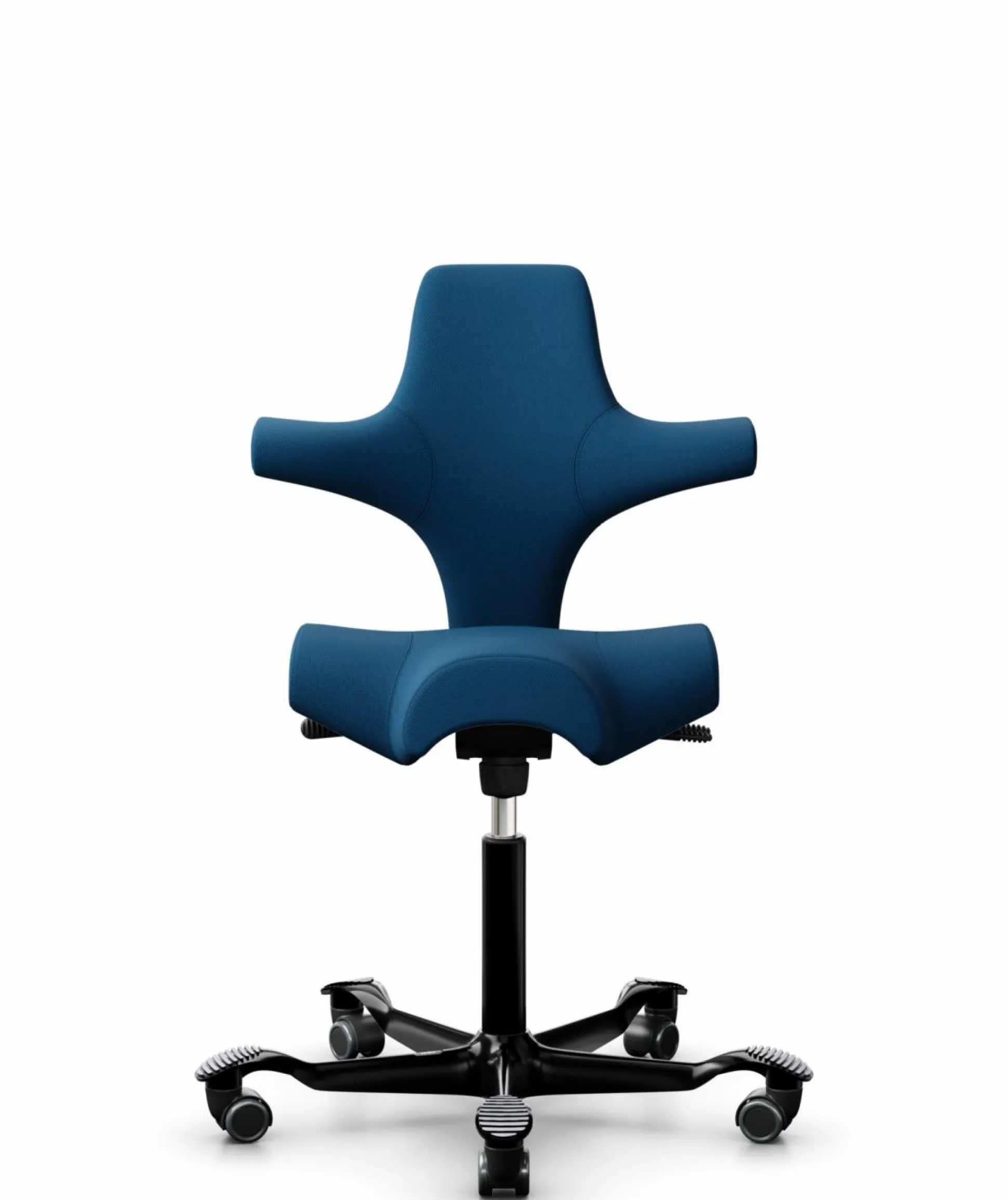 FLOKK Chaise de bureau assis debout Capisco 8106 - Bleu - Roulettes pour sol dur